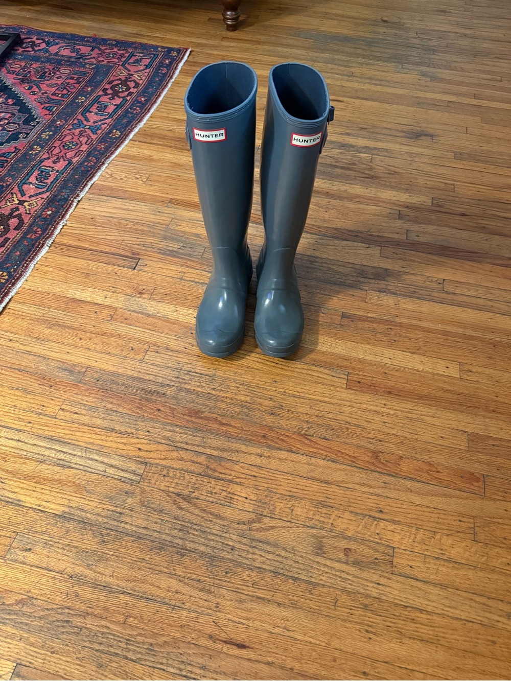 Hunter Tall Gloss Rain Boots - Slate Gray